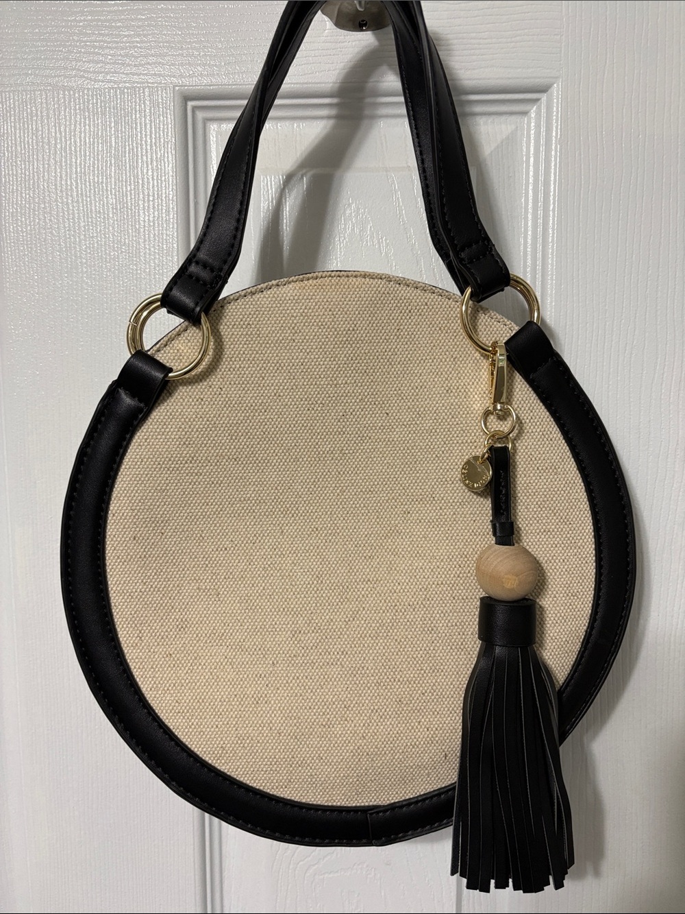 Celine Dion Collection Round Canvas Handbag and Tassel